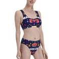 thumbnail image 2 of Daiia Happy Mardi Gras printed 2 piece Swimsuit Bikinis for Women High Waisted Racerback Bathing Suits Summer Tummy Control Scoop Neck Swimwear-Large, 2 of 8