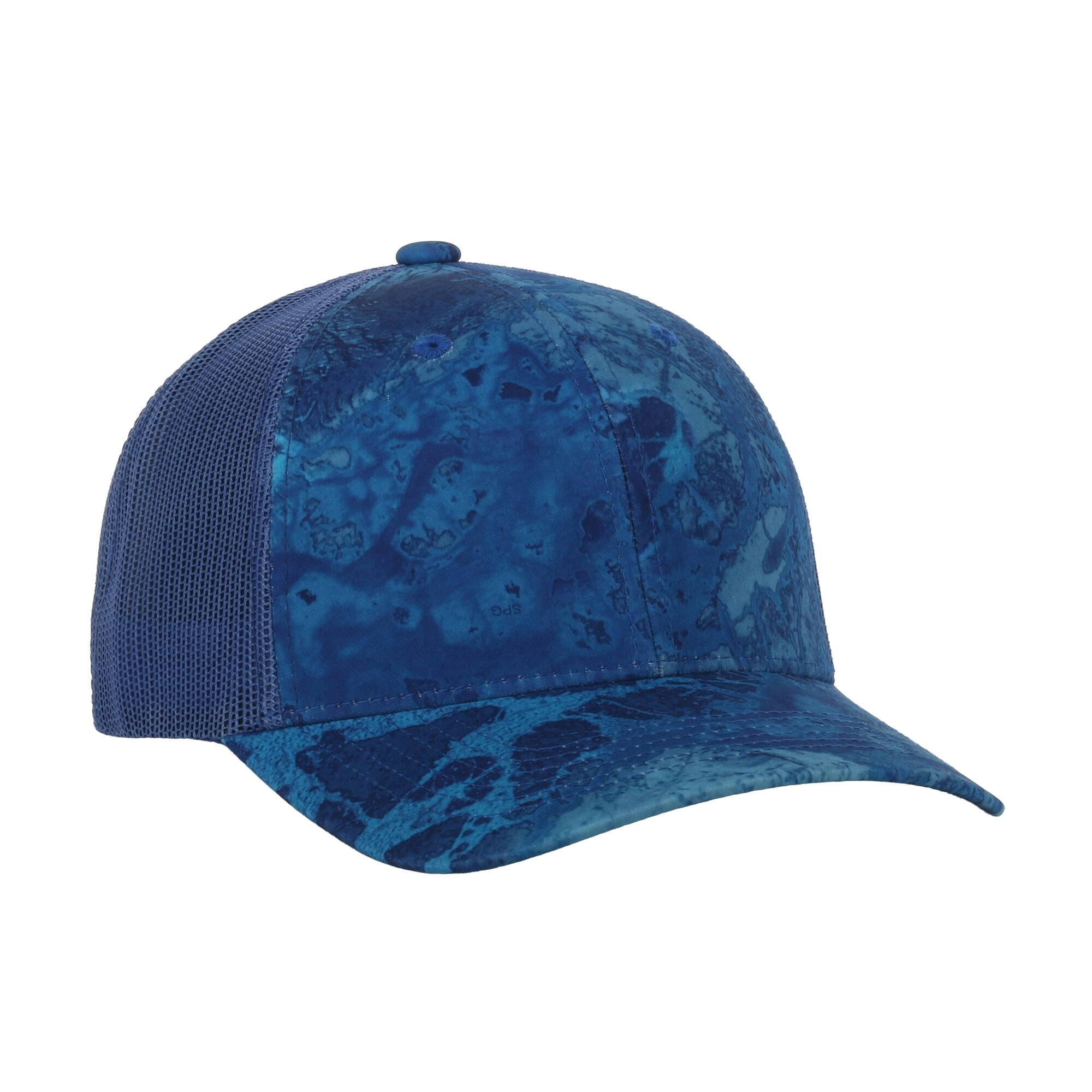 Realtree® Fishing WAV3 Blue Camo Trucker Hat – Mid Profile Mesh Back Snapback, One Size
