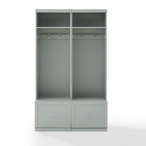 Crosley Furniture Harper Modern Wood Hall Tree Entryway in Gray (Set of 2)