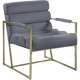 thumbnail image 1 of Meridian Furniture Zayne Gray Velvet Accent Chair with Gold Iron Frame, 1 of 5