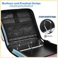 thumbnail image 4 of Pink-ballet Class Printed Zipper Binder with Handle&Shoulder Strap 2 inch 3 Ring 500+300 Sheet Capacity File Folder Organizer, 4 of 8