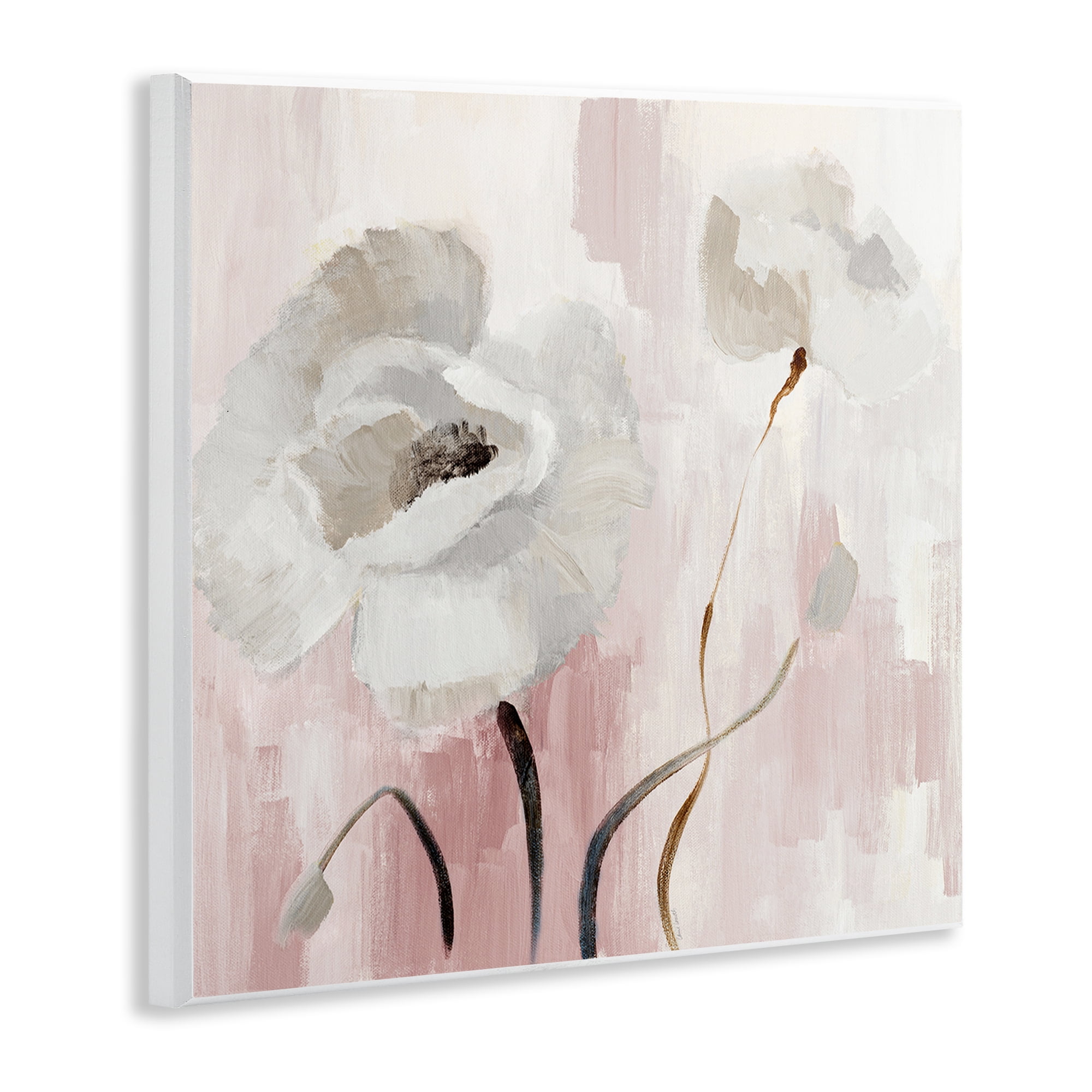Stupell Industries Abstract White Blossoms Botanical & Floral Painting Unframed Art Print Wall Art, 12 x 12