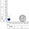 thumbnail image 2 of Gem Stone King 925 Sterling Silver Blue Simulated Sapphire and White Moissanite Heart Shape Pendant Necklace for Women (1.02 Cttw, Heart 8MM, Gemstone Birthstone, with 18 inch Chain), 2 of 5