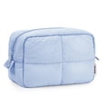 thumbnail image 1 of Bolsa de maquillaje Narwey Puffy acolchada para mujer de viaje, color azul, 1 of 6