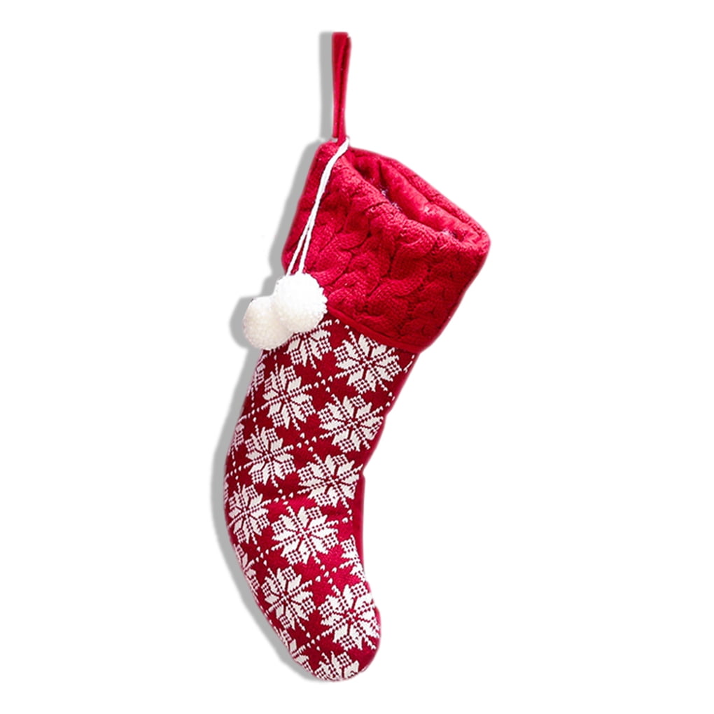 Dido Knitted Christmas Sock Decoration Xmas Stocking Candy Snack
