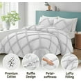 thumbnail image 2 of 100% Egyptian Cotton 3Pcs Diamond Ruffle Duvet SetSolid (White, Full / Queen), 2 of 8