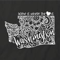 thumbnail image 2 of Home Is Where The Heart Is - Washington T-Shirt | White Tee Gift, 2 of 5