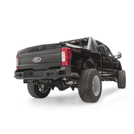 Fab Fours FS17-W4150-1 Premium Rear Bumper; 2 Stage Black Powder Coated; Fits select: 2017-2022 FORD F250, 2019-2020 FORD F350