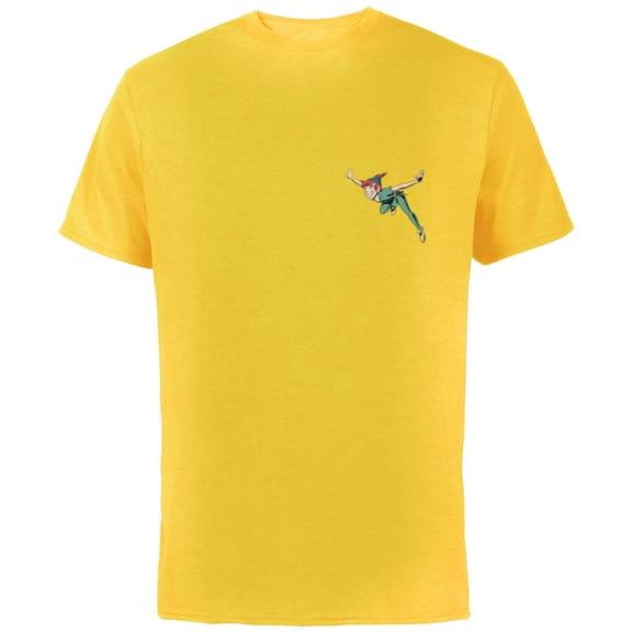 Disney Peter Pan Flying with Pixie Dust - Short Sleeve Cotton T-Shirt for Adults - Customized-Yellow