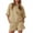 Khaki, variant on 2 PCS Womens Outfits Casual Oversized Cropped Sweatshirt & High Waist Running Shorts Tracksuit Sets