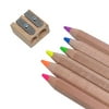 Eco Highlighter Pencils - Set of 6 Jumbo Size Neon Colors - Will Not Bleed or Dry Out - Includes Wooden Sharpener