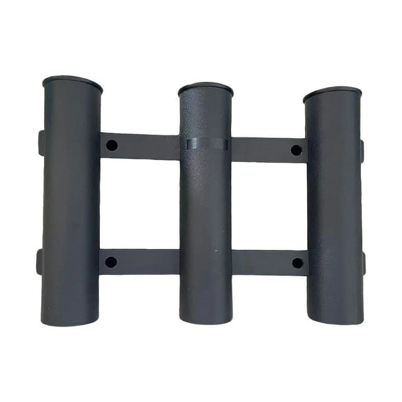 3-Tube Fishing Rod Holder, Fishing Boat Rod Holders with Screws, Black Plastic Fishing Pole Tube Holder Bracket, Side Mount Fishing Pole Rack for Boat Kayak Garage Trailer Cooler