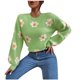 thumbnail image 2 of Pntutb Mujeres Moda Casual Corto Jersey Cruzado Cuello en V Manga Larga Suéter tops Pntutb Pntutb-281, 2 of 9