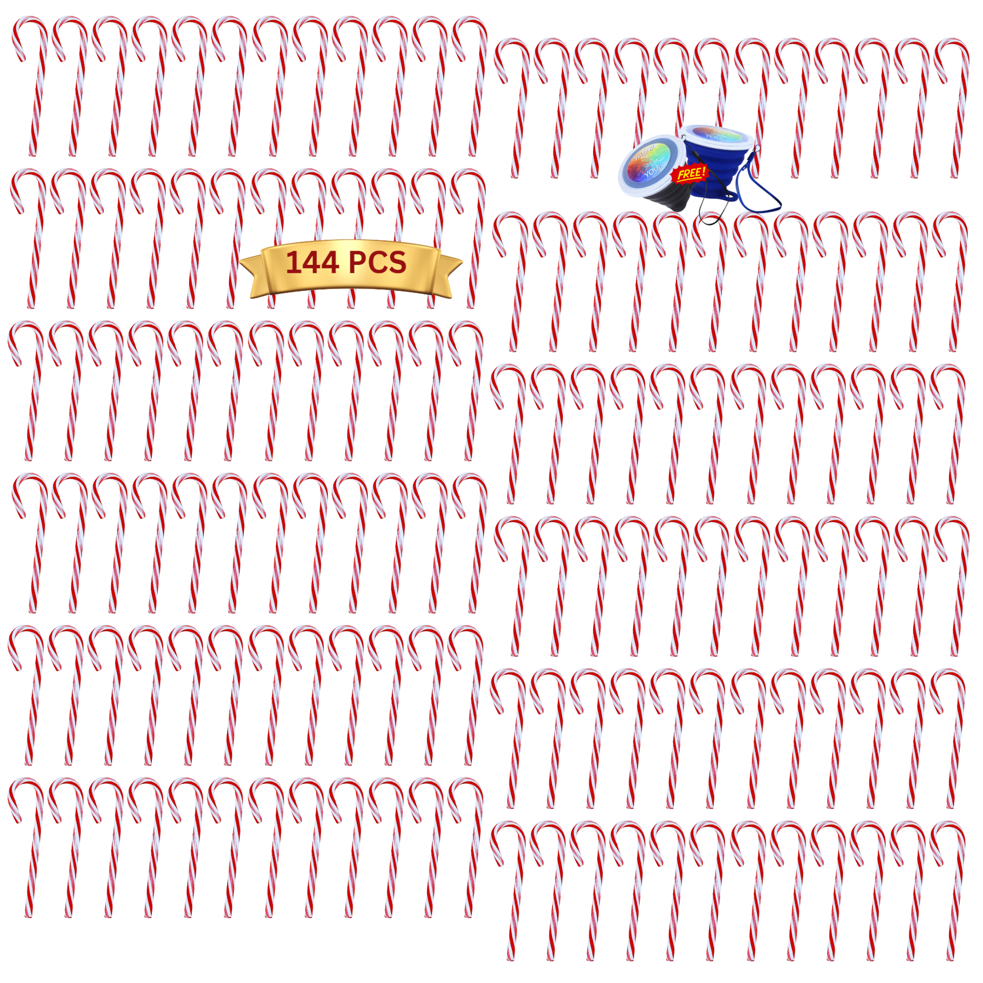 Classic Red and White Peppermint Candy Canes, Gluten Free Individually