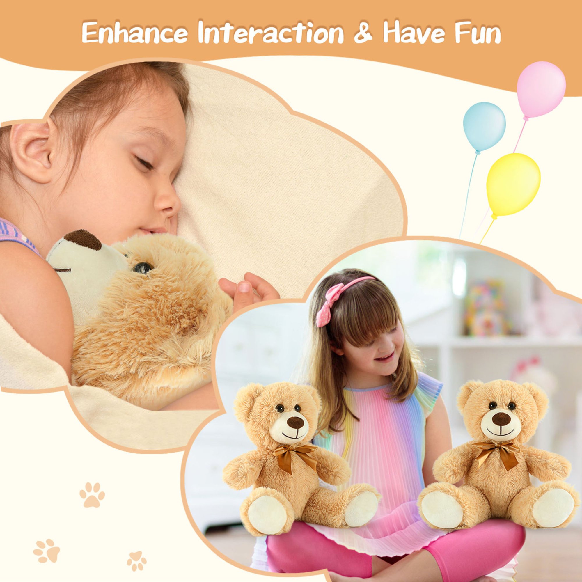 MaoGoLan 7 Packs Teddy Bear Stuffed Animals 14'' Bulk Teddy Bear Plush Toy