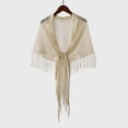 thumbnail image 5 of HuangHuanChen Shawl Wraps for Women With Fringe Triangel Tie Cape Scarf Glitter Hollow Out Soft Breathable Scarf Sheer Mesh Shawls and Wraps for Evening Dresses One Size, 5 of 7