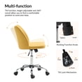 thumbnail image 5 of 14 Karat Home Office Chair Armless Fabric Vanity Desk Chair with Adjustable Height for Adults, Mustard, 5 of 7
