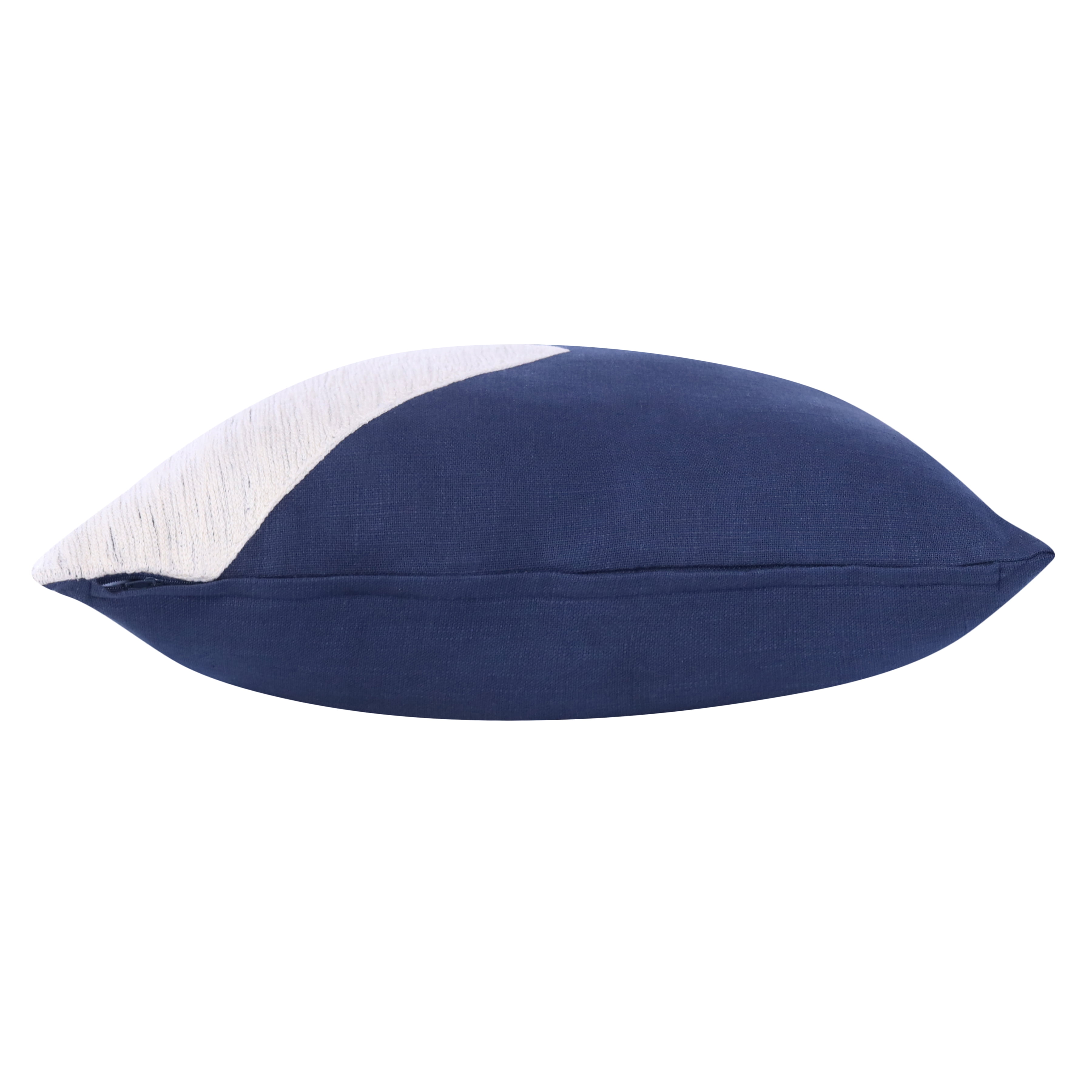 Fame Modern Glam Colorblock Handmade Decorative Throw Pillow, Navy/Ivory, 20" x 20", Count per Pack 1