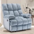 thumbnail image 7 of GNMLP Oversized Velvet Recliner Chair,Manual Soft Armchair with Phone Holder for Bedroom,Private cinema-Light Blue, 7 of 7