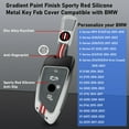 thumbnail image 2 of Compatible with BMW Key Fob Cover 2'F45/3'G20/5'G30/6'G32/7'G11/8'G14/X1 F48/X3 G01/X4 G02/X5 F15 G05/X6 F15 G06/X7 G07/Z4 G29, for BMW Metal Key Fob Cover Sporty Red Silicone Rubber, 2 of 8