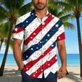 thumbnail image 6 of Jinhomg Mens Stars And Stripes Shirt Big And Tall Short Sleeve Button Down Shirts Casual Comfy American Flag Print Beach Tops Summer Vacation Outfit White XXXXL, 6 of 7