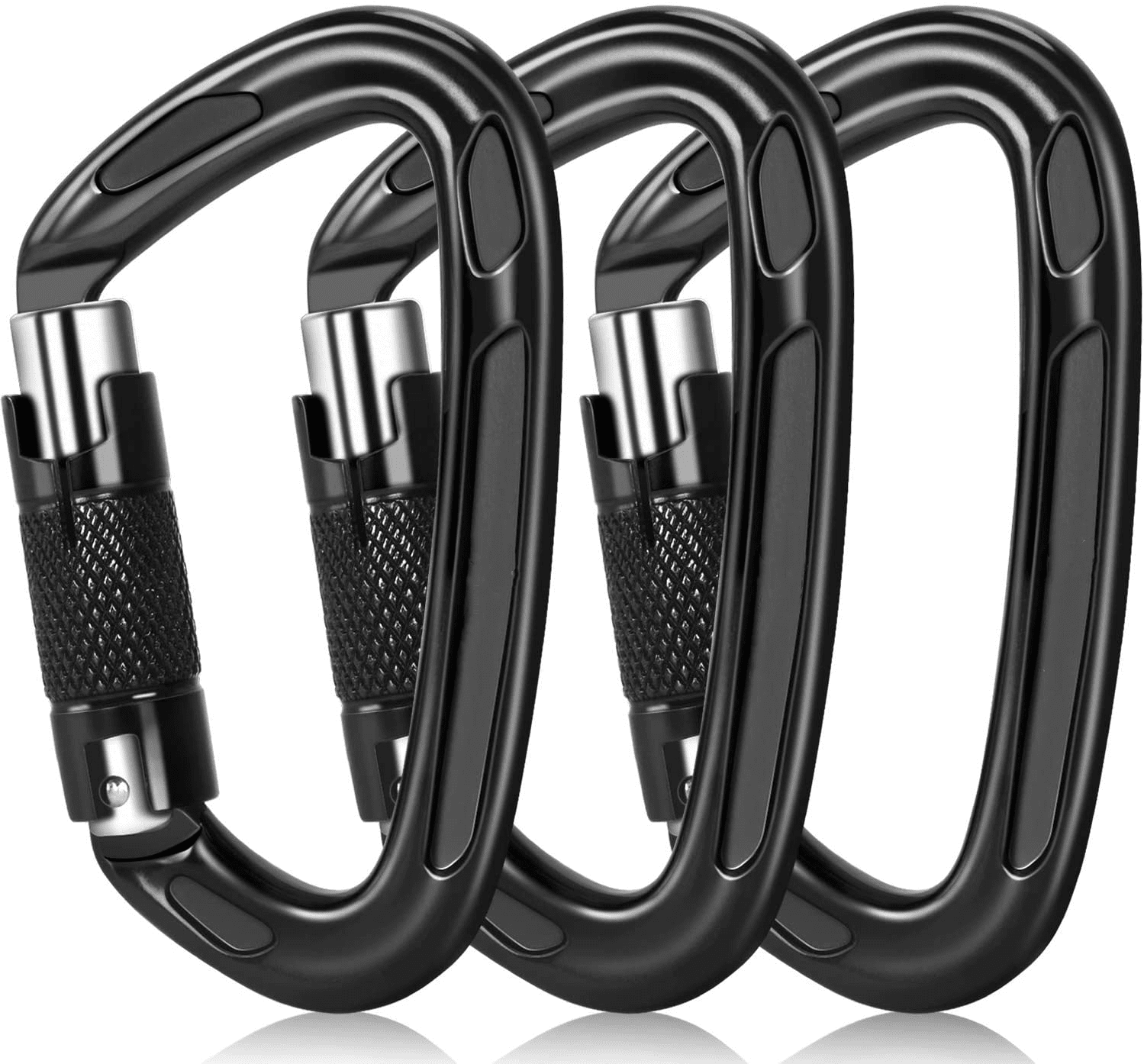 TIMPCV Certified Climbing Carabiners , 3 Pack, 25KN (5620 lbs) Heavy