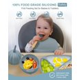 thumbnail image 2 of Silicone Baby Feeding Set 9PCS| Toddler Baby Diveded Plate and Bowl with Suction, Straw Sippy Cup & Snack Cup, Spoon & Fork, Bib| Self Feeding Led Weaning Supplies for Baby Birthday Shower Gift, 2 of 6