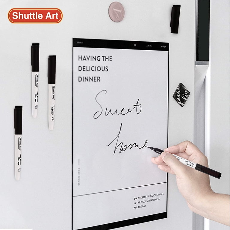Shuttle Art Black Dry Erase Markers, 15 Pack Magnetic photo 4