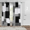 thumbnail image 3 of Black and Grey Geometry Curtains Length Room Modern 52W x 84L Inch Gray Abstract Rod Pocket Curtain for Bedroom Kitchen Living Room Window Drapes 2 Panels, 3 of 6
