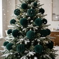 thumbnail image 4 of Christmas Ornaments Balls Flocked Christmas Tree 15PCS Plastic Balls Xmas Hanging Ornaments Decoration, 4 of 7
