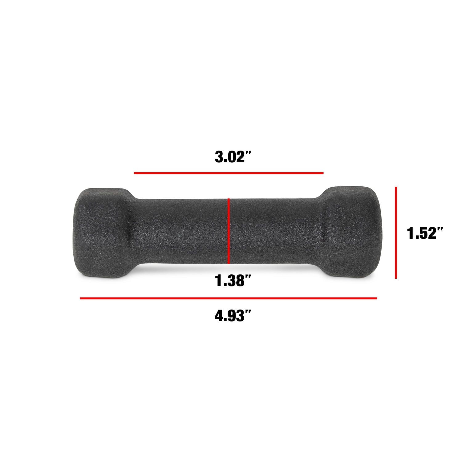 CAP Barbell, haltère en néoprène noir de, 1lb, simple