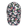 thumbnail image 4 of Daiia Rabbit And Rose print Baseball Cap Men Women Golf Dad Hat Adjustable Original Classic Low Profile Hat Unconstructed Plain Cap, 4 of 9