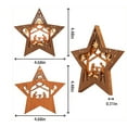 thumbnail image 3 of EWASWON Christmas Wooden Star Decor, Rustic Nativity Hanging Ornament for Front Door & Tree - Handmade Brown 4.7in Farmhouse Christmas Decoration, 3 of 6