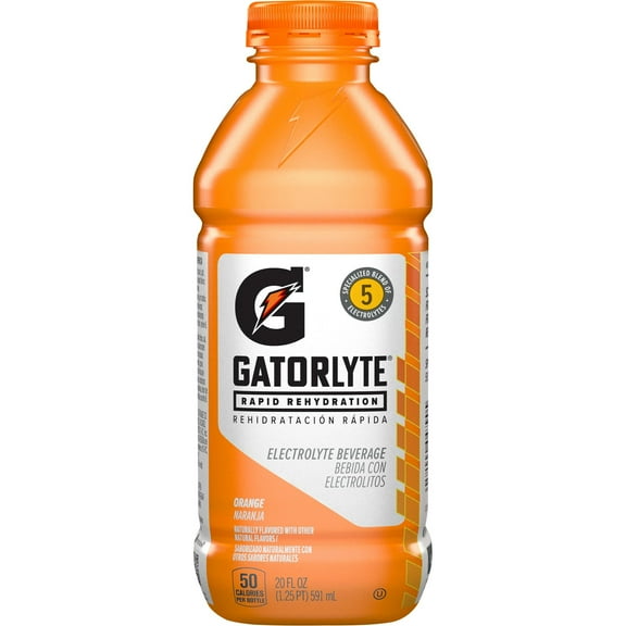Gatorlyte Rapid Rehydration Orange Electrolyte Beverage,20 Fl Oz Bottle - Pack of 2