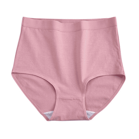 Fulorrnie Underwear for Women Plus Size Briefs Seamless Comfort Panties Cute High Waist Elastic Panty Pink XL