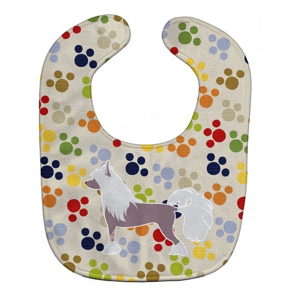 Chinese Crested Pawprints Baby Bib