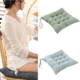 thumbnail image 2 of Comfort Faux Linen Seat Cushion Breathable Office Chair Pad Ergonomic Design with Ties For Home Living Room Bedroom, 2 of 20