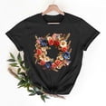 thumbnail image 3 of Women's T Shirts 4th of July Patriotic Shirts for Women American Flag Shirt Cute Graphic Tees Casual Summer T-Shirts Crew Neck Short Sleeve Tops New Black XL, 3 of 7