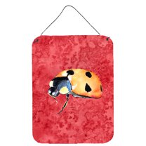 Carolines Treasures 8869DS1216 Lady Bug on Red Wall or Door Hanging Prints 12x16 multicolor