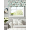 thumbnail image 3 of Curtain Valance for Windows,Teal Leaf Gray Gradient Leaves Kitchen Valances Rod Pocket Short Curtains,Farm Plant Vintage Linen Window Treatment Panel for Bedroom Bathroom 54"x18", 3 of 7
