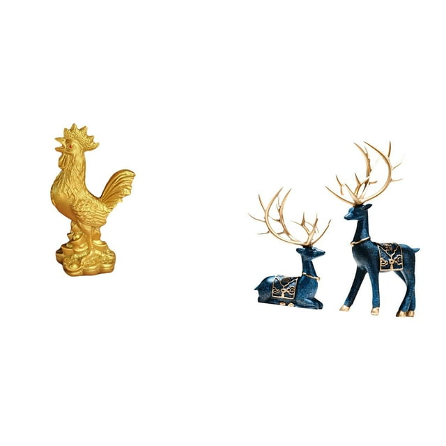 Figura de pollo, decoración Feng Shui, estatua para el hogar, ideal para cumpleaños, aniversarios, inauguraciones de hoteles y casas. Estatua de reno
