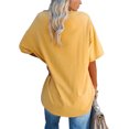 thumbnail image 2 of Langwyqu Women's Oversized T Shirts Tees Half Sleeve V Neck Comfy Tops, 2 of 5