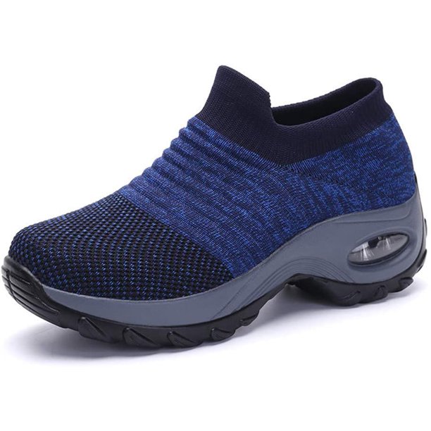 HAOSHIDUO Zapatillas de Tenis para Mujer Ligeras cómodas de Malla Calzado de Caminata para Mujer sin Cordones Azul 23.0 cm Azul 23.0 cm Xishao ropa