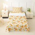 thumbnail image 2 of Manfei Cute Dalmatian Corgi Twin Sheets, Spring Tulip Flower Bedding, Cream, 3-Piece, 1 Flat Sheet, 1 Fitted Sheet and 1 Pillowcase, 2 of 6