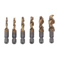 thumbnail image 4 of 6PCS Hex Shank Combination Tap Set Spiral Flute Drill Taps High Speed Steel Thread Tapping Tool Gold, 4 of 5