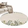 thumbnail image 2 of Eucalyptus Round Area Rug 4ft, Sage Green Farmhouse Leaf Pastoral Plant Washable Non-Slip Circle Rugs for Bedroom Living Room Kitchen, Soft Non Shedding Circle Carpet for Dining Room Dorm, 2 of 9