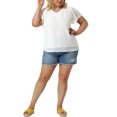 thumbnail image 2 of Agnes Orinda Women's Plus Size Pin Dots Short Sleeve V Neck Casual Plain Top 2X White, 2 of 7