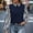 Navy women long sleeve striped blouses a1, variant on thefmos Women's Fall Winter Long Sleeve Collared Blouses Striped Casual Work Shirts Business Office Tops Solid Pullover Fashion Vacation Clothes, Navy XS