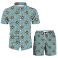 thumbnail image 5 of LYXSSBYX Mens Shorts Cargo Clearance Men's Fashion Short Sleeve Shorts Two Piece Casual Shirt Suit, 5 of 8