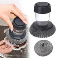 thumbnail image 1 of Iodue Cleaning Brush Multifunctional Pressing Cleaning Brush Dish Brush With Soap Dispenser Soap Dispensing With Replacement Heads Metal Sponge Kitchen Dish Brush, 1 of 4